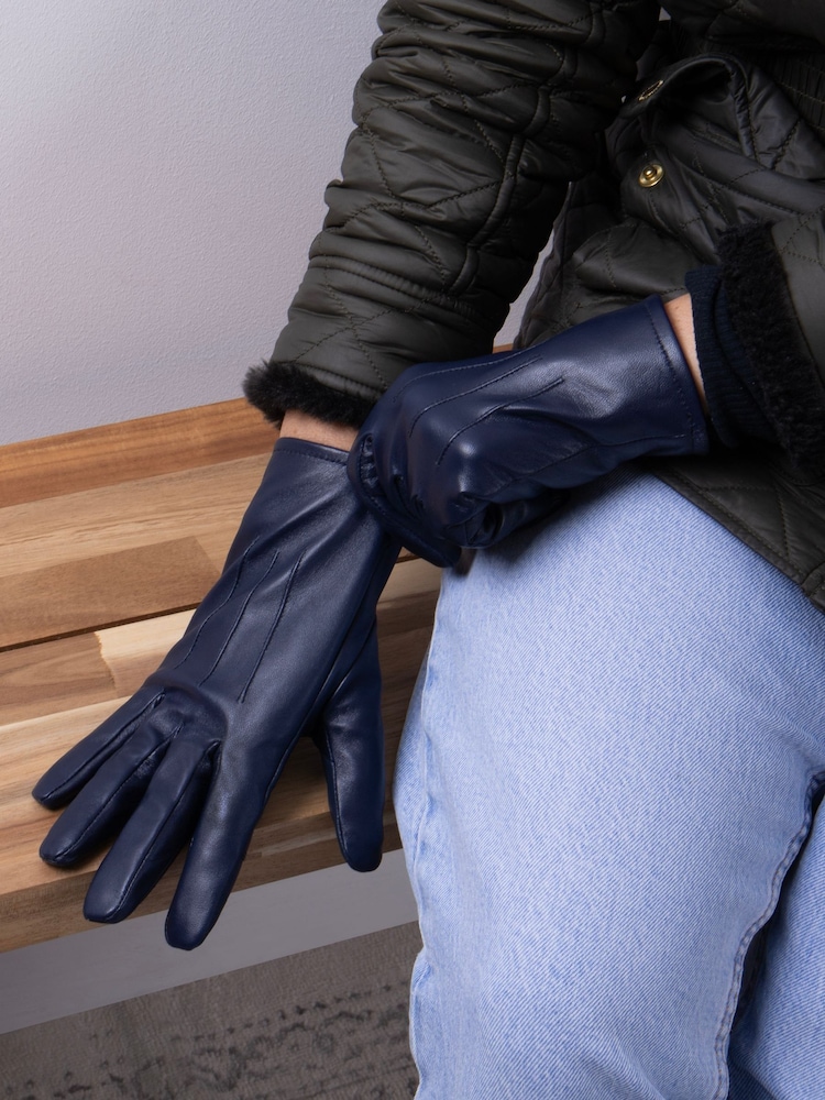 Totes Black 3 Point Smartouch Winter Leather Gloves - Image 2 of 3