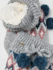 FatFace Grey Fairisle Pattern Bedsocks - Image 2 of 2