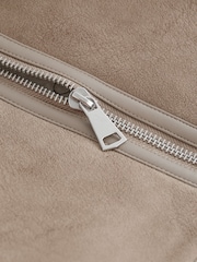 Neutral Teddy Borg Aviator Jacket - Image 8 of 8