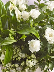 White Rose and Kalanchoe Real Plant in Tin - Image 2 of 4