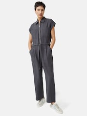 Jigsaw Linen Zip Front Jumpsuit - Image 1 of 6