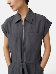Jigsaw Linen Zip Front Jumpsuit - Image 5 of 6