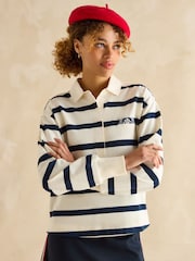 Joules Lara Navy Blue Boxy Fit Rugby Shirt - Image 1 of 10