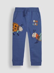 JoJo Maman Bébé Denim Blue Bug Appliqué Pet in Pocket Joggers - Image 1 of 4
