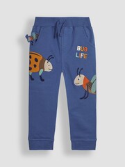 JoJo Maman Bébé Denim Blue Bug Appliqué Pet in Pocket Joggers - Image 3 of 4