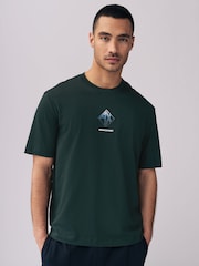 Armani Exchange Green Small Graphic Logo 100% Cotton T-Shirt - Image 1 of 10