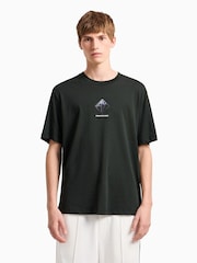 Armani Exchange Green Small Graphic Logo 100% Cotton T-Shirt - Image 4 of 10