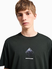 Armani Exchange Green Small Graphic Logo 100% Cotton T-Shirt - Image 7 of 10