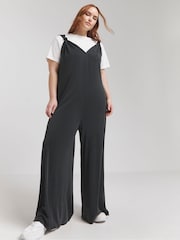 Simply Be Grey Knot Detail Wide Leg Jumpsuit - Image 1 of 4