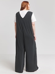 Simply Be Grey Knot Detail Wide Leg Jumpsuit - Image 2 of 4