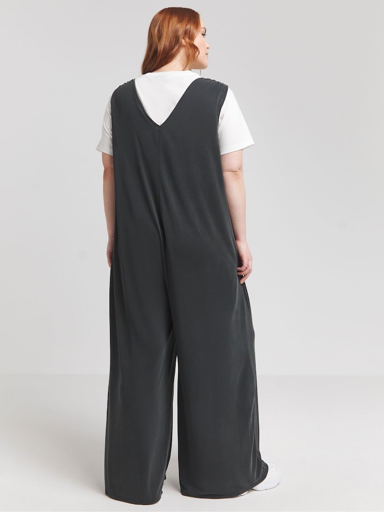 Simply Be Grey Knot Detail Wide Leg Jumpsuit - Image 2 of 4