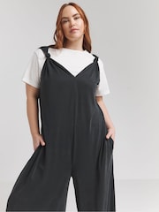 Simply Be Grey Knot Detail Wide Leg Jumpsuit - Image 3 of 4
