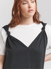 Simply Be Grey Knot Detail Wide Leg Jumpsuit - Image 4 of 4