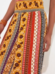 Joe Browns Yellow Stripe Print Boho Co-Ord Beach Trousers - Image 4 of 5