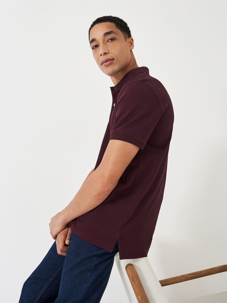 Crew Clothing Red 100% Cotton Pique Polo Shirt - Image 4 of 5