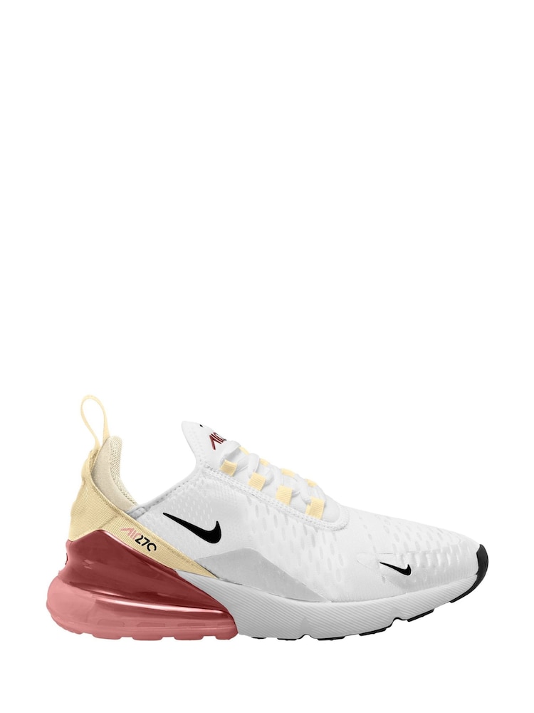Nike White/Pink Air Max 270 Trainers - Image 1 of 4