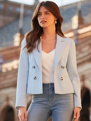 Sosandar Blue Cropped Blazer - Image 1 of 5