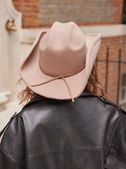 Taupe Brown Felt Western Hat - Image 5 of 7