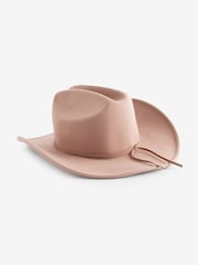 Taupe Brown Felt Western Hat - Image 6 of 7