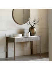 Gallery Home Grey Kenitra Marble 2 Drawer Console Table - Image 1 of 4
