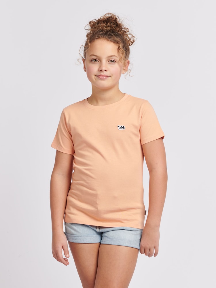 Lee Beige Girls Regular Fit 100% Cotton Badge T-Shirt - Image 1 of 9