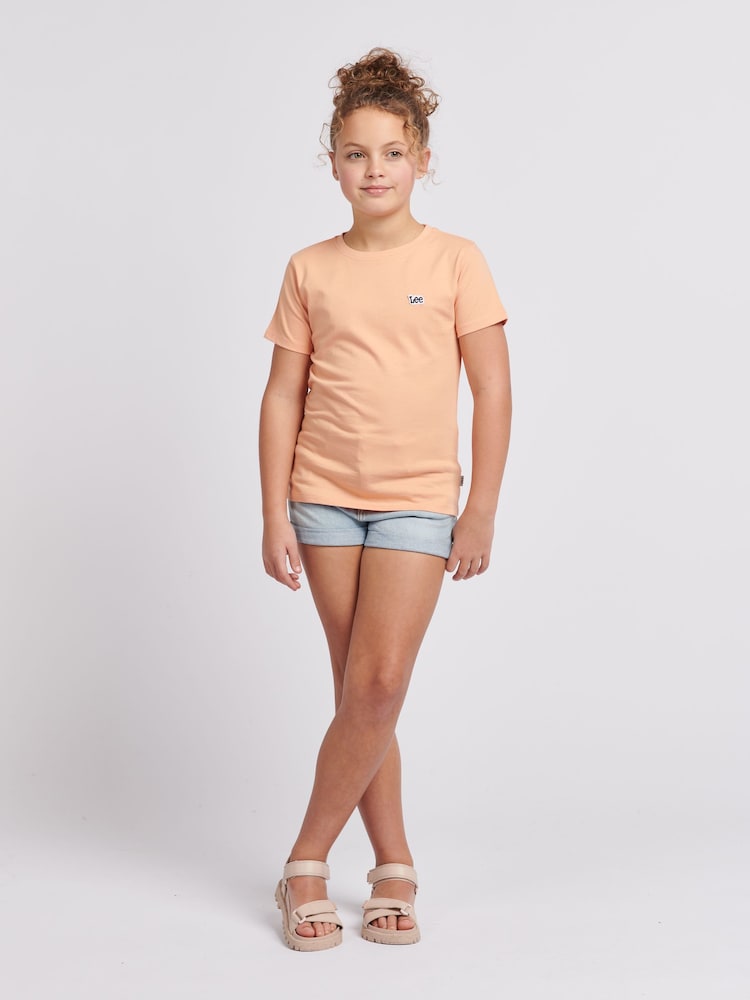 Lee Beige Girls Regular Fit 100% Cotton Badge T-Shirt - Image 2 of 9
