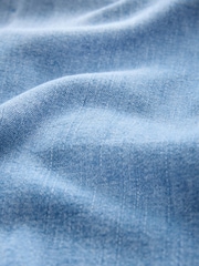Mid Blue Fuller Bust Seam Detail Fitted Denim Western Shirt - Image 2 of 3