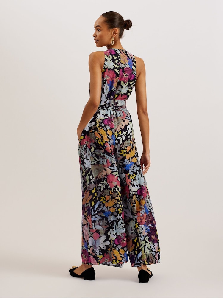Ted Baker Black Orta Halterneck Jumpsuit With Drape Neck Detail - Image 3 of 6