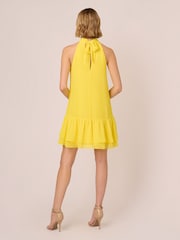 Adrianna Papell Yellow Chiffon Trapeze Short Dress - Image 2 of 7