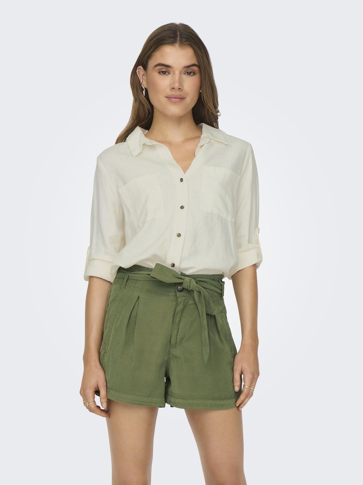 ONLY White Utility Cargo Pocket Detail Shirt - Image 2 of 6