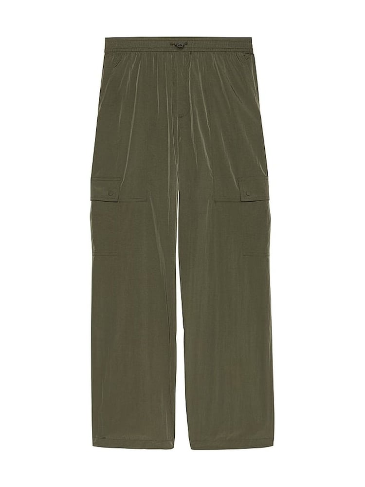 Victoria's Secret PINK Olive Green Parachute Cargo Trousers - Image 3 of 3 Victoria's Secret PINK Olive Green Parachute Cargo Trousers - Image 3 of 3