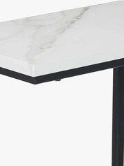 Pacific White and Black Marble Veneer Supper Side Table - Image 5 of 6