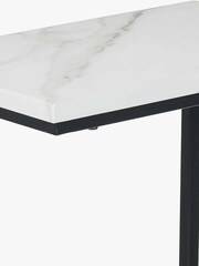 Pacific White and Black Marble Veneer Supper Side Table - Image 6 of 6