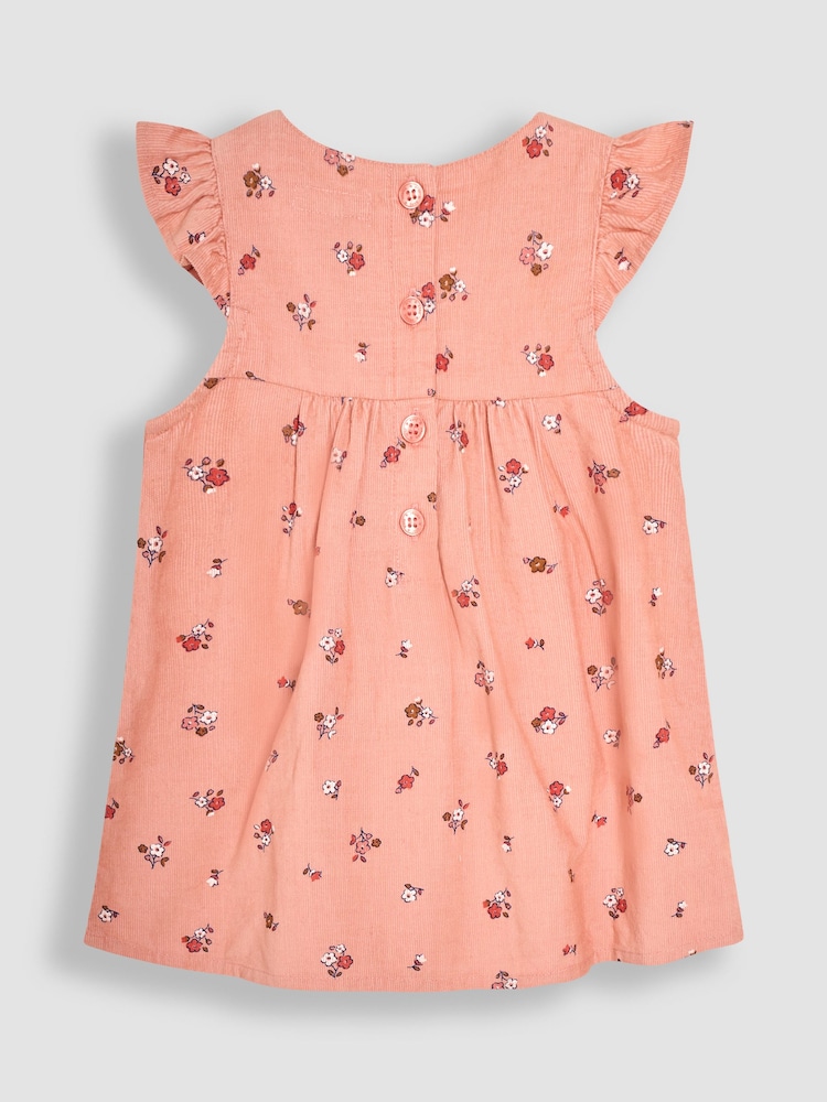 JoJo Maman Bébé Pink Posy Floral Cord Baby Dress And Body Set - Image 2 of 6
