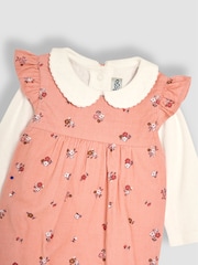 JoJo Maman Bébé Pink Posy Floral Cord Baby Dress And Body Set - Image 6 of 6