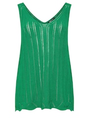 Yours Curve Green Crochet Knitted Vest - Image 5 of 5