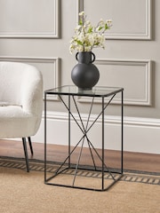 Pacific Glass and Black Roxy Metal Side Table - Image 1 of 6