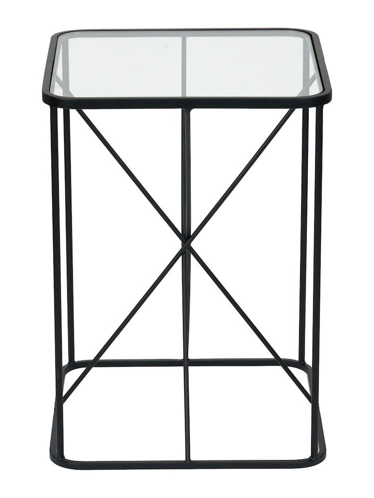 Pacific Glass and Black Roxy Metal Side Table - Image 2 of 6