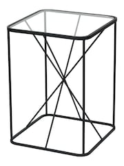 Pacific Glass and Black Roxy Metal Side Table - Image 4 of 6