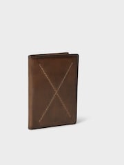 Osprey London The X Stitch Leather RFID Brown Passport Cover - Image 3 of 5