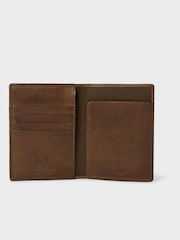 Osprey London The X Stitch Leather RFID Brown Passport Cover - Image 4 of 5