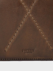 Osprey London The X Stitch Leather RFID Brown Passport Cover - Image 5 of 5