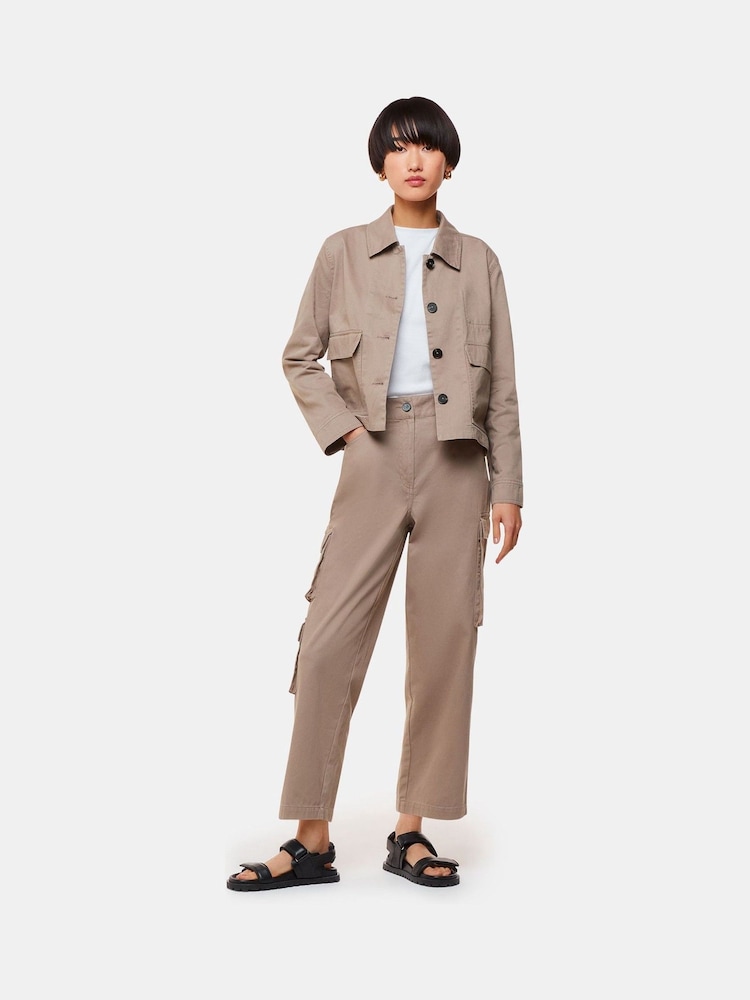 Whistles Natural Phoebe Casual Utility Trousers - Image 1 of 5