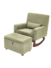 Gaia Baby Sage Nursing Rocking Chair with Footstool - Image 3 of 6