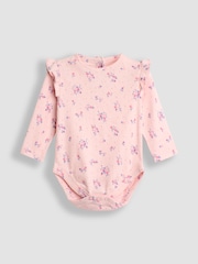JoJo Maman Bébé Cream Floral Pointelle Bodies 2 Pack - Image 2 of 5