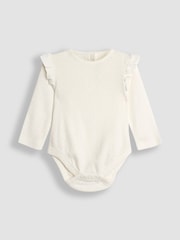 JoJo Maman Bébé Cream Floral Pointelle Bodies 2 Pack - Image 4 of 5