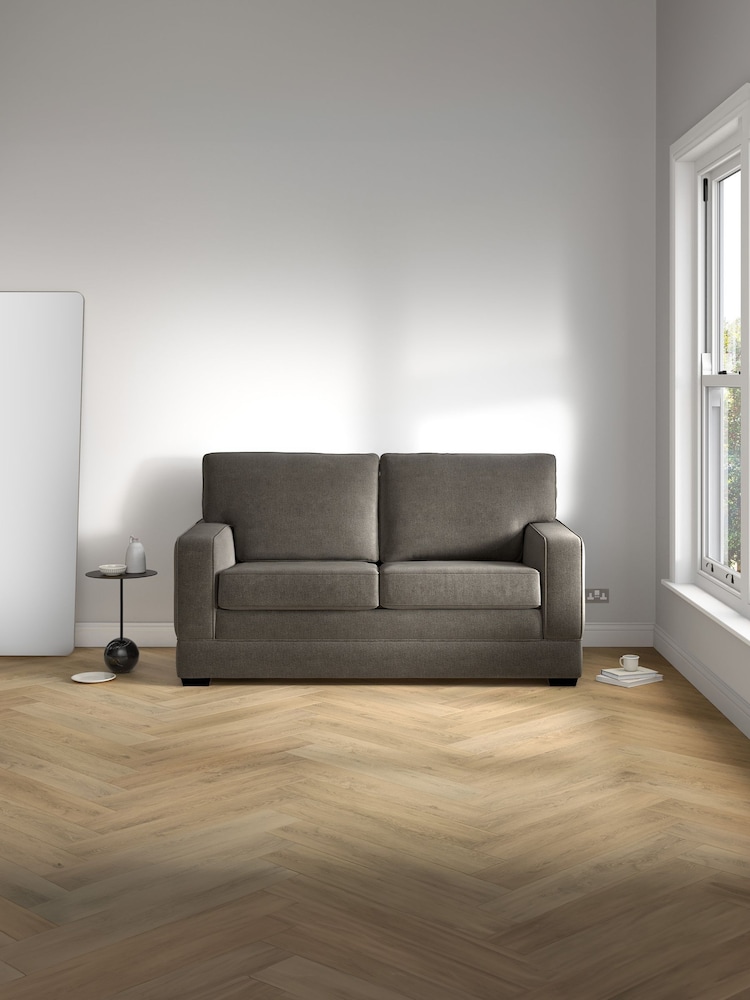 Jay-Be Brushed Twill Pewter Grey Urban 2 Seater Sofa Bed - Image 1 of 6