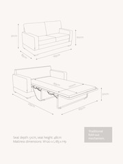 Jay-Be Brushed Twill Pewter Grey Urban 2 Seater Sofa Bed - Image 6 of 6