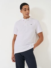 Crew Clothing White 100% Cotton Pique Polo Shirt - Image 1 of 4