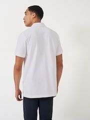 Crew Clothing White 100% Cotton Pique Polo Shirt - Image 2 of 4
